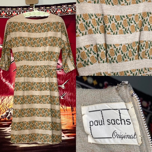 Vintage Dresses & Skirts - 1950s Paul Sachs original rose floral print sheath dress true vintage